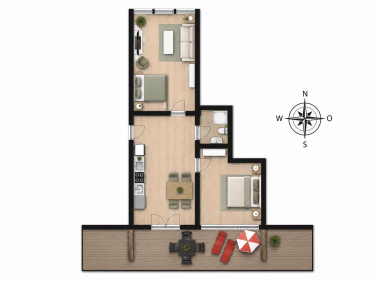 Am Rundsteg Whg. 09 - 1.OG 54m² - 2-4 Pers Bild: 10 Am Rundsteg Whg. 09 - 1.OG 54m² - 2-4 Pers Bild: 10