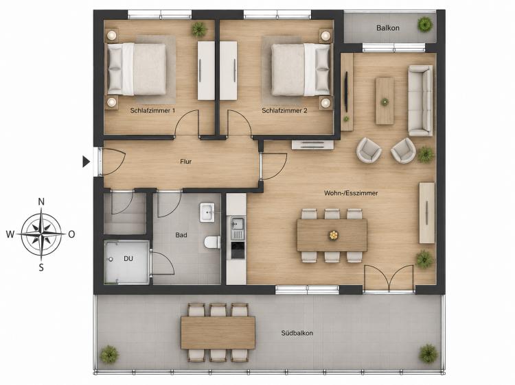 Am Rundsteg Penthouse 11 - 2.OG 80m² - 2-6 Pers Bild: 9