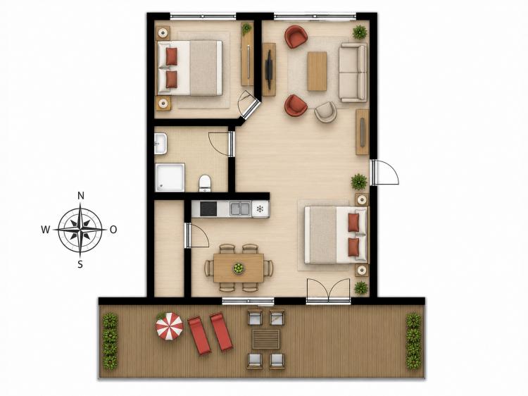 Am Rundsteg Penthouse 12 - 2.OG 55m² - 2-6 Pers Bild: 9